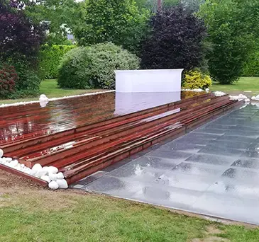 Jardin avec étang